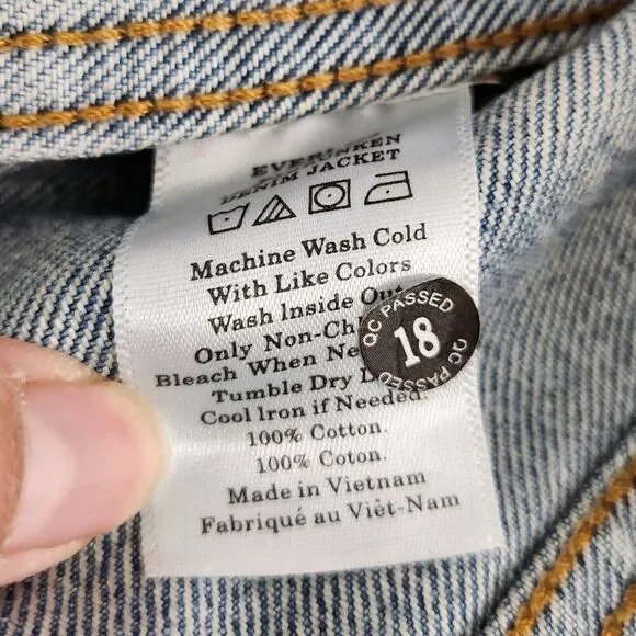 Everlane Jacket Womens XS Blue The Shrunken Denim Cropped Fit Tailored Cotton - Picture 4 of 7